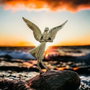 Vintage Seasons of Cannon Falls Serenity Angel Pewter Ornament 3" You Are Loved